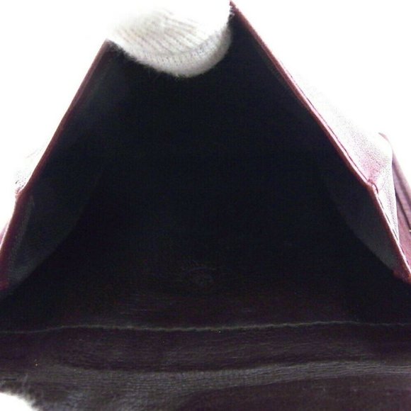 DIOR Two-folded wallet logo Bordeaux leather AUTH USED T20195 - Picture 8 of 8